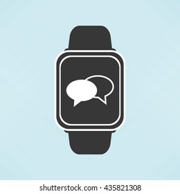 Wearable technology design. Gadget icon. Flat illustration, vector