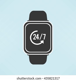 Wearable technology design. Gadget icon. Flat illustration, vector