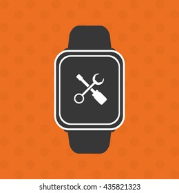 Wearable technology design. Gadget icon. Flat illustration, vector