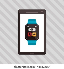 Wearable technology design. Gadget icon. Flat illustration, vector