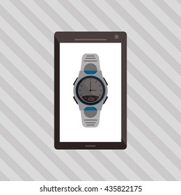 Wearable technology design. Gadget icon. Flat illustration, vector