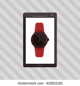 Wearable technology design. Gadget icon. Flat illustration, vector