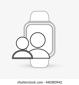 Wearable technology design. Gadget icon. Flat illustration, vector