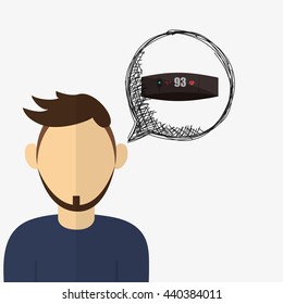 Wearable technology design. Gadget icon. Flat illustration, vector
