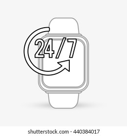 Wearable technology design. Gadget icon. Flat illustration, vector