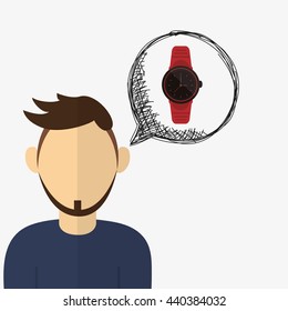Wearable technology design. Gadget icon. Flat illustration, vector