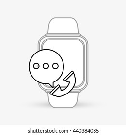 Wearable technology design. Gadget icon. Flat illustration, vector