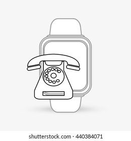 Wearable technology design. Gadget icon. Flat illustration, vector