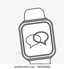 Wearable technology design. Gadget icon. Flat illustration, vector