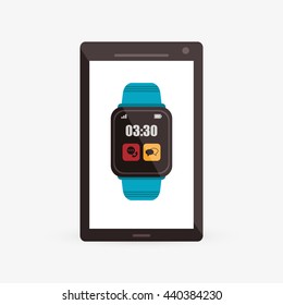 Wearable technology design. Gadget icon. Flat illustration, vector