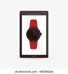 Wearable technology design. Gadget icon. Flat illustration, vector