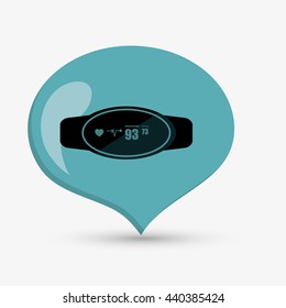 Wearable technology design. Gadget icon. Flat illustration, vector