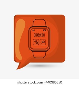 Wearable technology design. Gadget icon. Flat illustration, vector