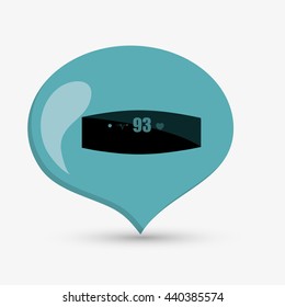 Wearable technology design. Gadget icon. Flat illustration, vector