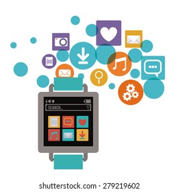 wearable technology design over white background, vector illustration