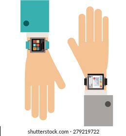 wearable technology design over white background, vector illustration
