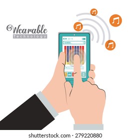 wearable technology design over white background, vector illustration
