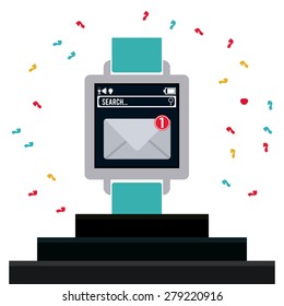 wearable technology design over white background, vector illustration