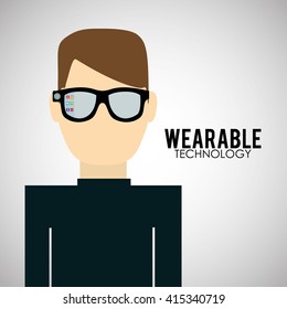 wearable technology design. social media icon, vector illustration