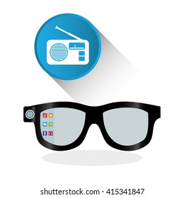 wearable technology design. social media icon, vector illustration