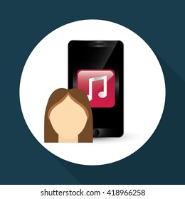 wearable technology design. social media icon. smartphone concep, vector illustration