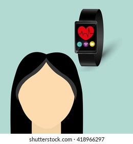 wearable technology design. social media icon, vector illustration