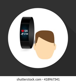 wearable technology design. social media icon, vector illustration