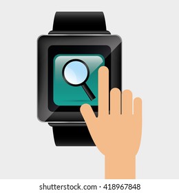 wearable technology design. social media icon, vector illustration