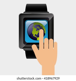 wearable technology design. social media icon, vector illustration