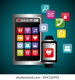 Wearable technology design, vector illustration eps 10