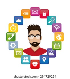 Wearable technology design, vector illustration eps 10