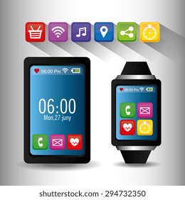 Wearable technology design, vector illustration eps 10