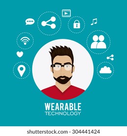 Wearable technology design, vector illustration eps 10.