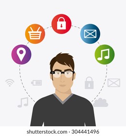 Wearable technology design, vector illustration eps 10.