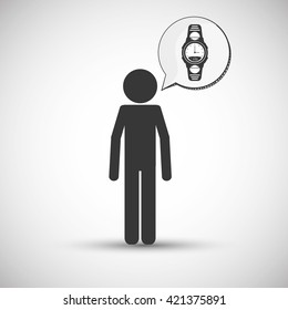 Wearable technology design. wireless icon. Flat illustration 