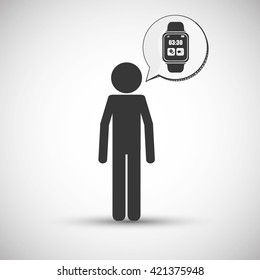 Wearable technology design. wireless icon. Flat illustration 