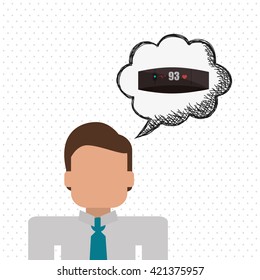 Wearable technology design. wireless icon. Flat illustration 