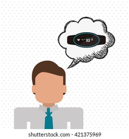 Wearable technology design. wireless icon. Flat illustration 