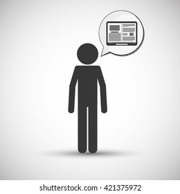 Wearable technology design. wireless icon. Flat illustration 