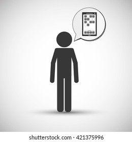 Wearable technology design. wireless icon. Flat illustration 