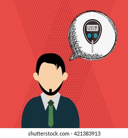 Wearable technology design. wireless icon. Flat illustration 