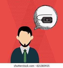 Wearable technology design. wireless icon. Flat illustration 