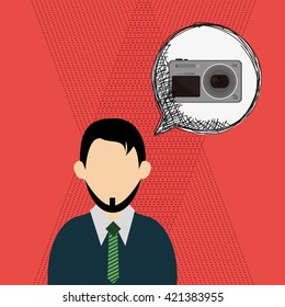 Wearable technology design. wireless icon. Flat illustration 