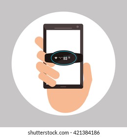 Wearable technology design. wireless icon. Flat illustration 
