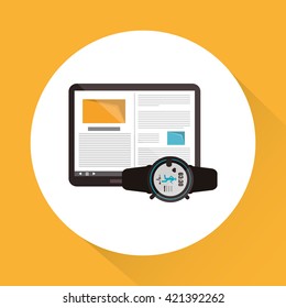 Wearable technology design. wireless icon. Flat illustration 