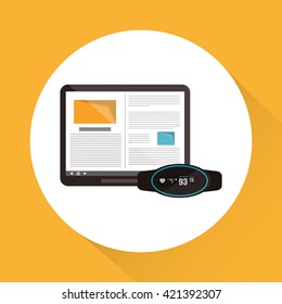 Wearable technology design. wireless icon. Flat illustration 