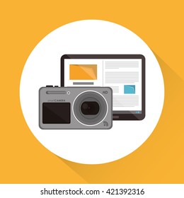 Wearable technology design. wireless icon. Flat illustration 
