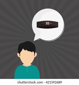 Wearable technology design. wireless icon. Flat illustration 