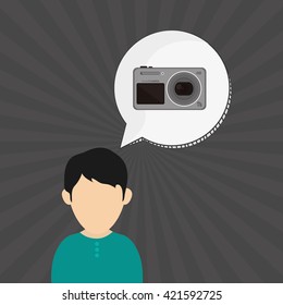 Wearable technology design. wireless icon. Flat illustration 