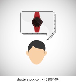Wearable technology design. wireless icon. Flat illustration  , vector